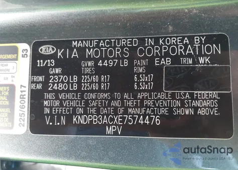 2014 Kia Sportage Lx from USA, damaged, VIN KNDPB3ACXE7574476